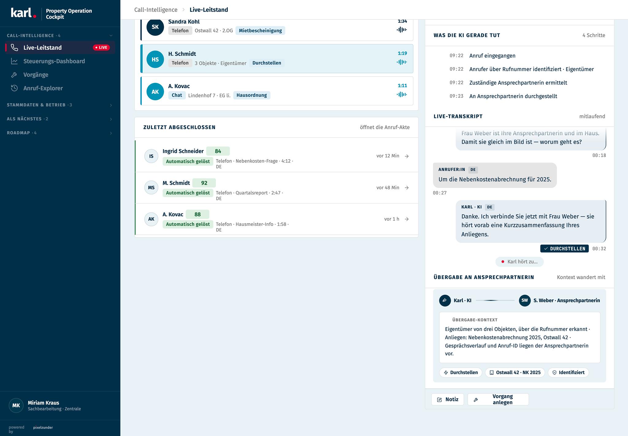 Karl – Eigentümer durchstellen Screenshot